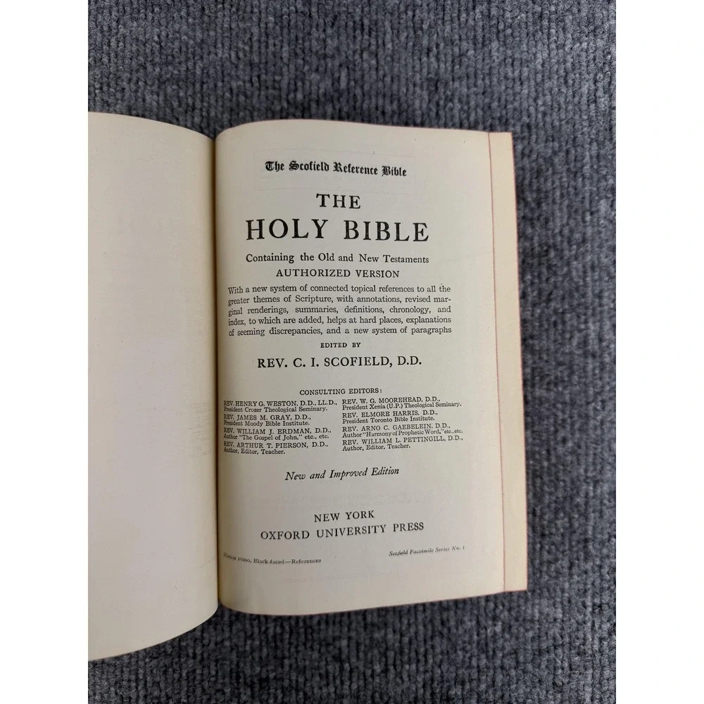 Vintage Scofield Reference Bible Holy Bible‎ C I Scofield Oxford Black Hardcover